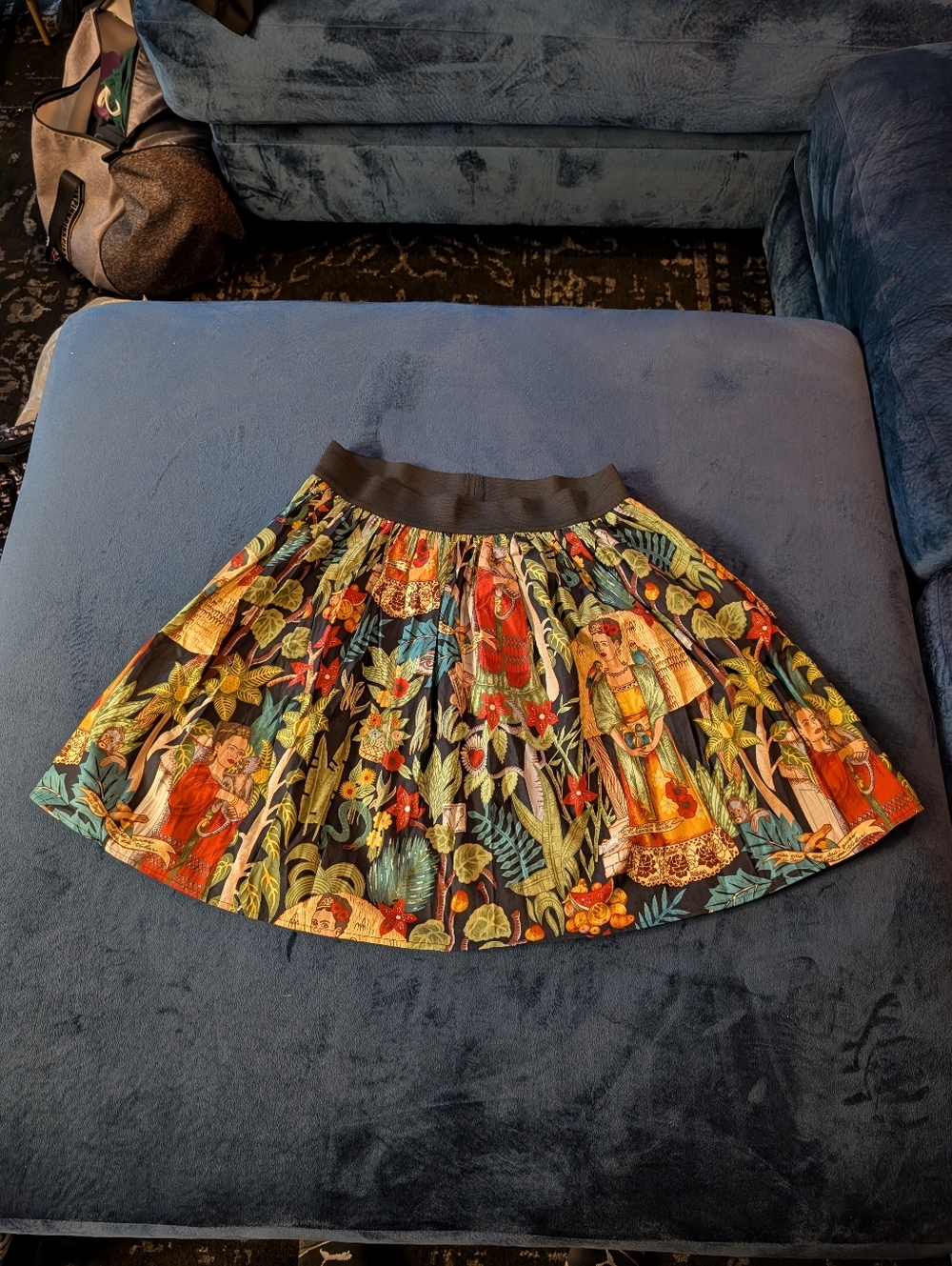 HEMET Frida Kahlo Tropical Pleated Skirt 100% Cotton